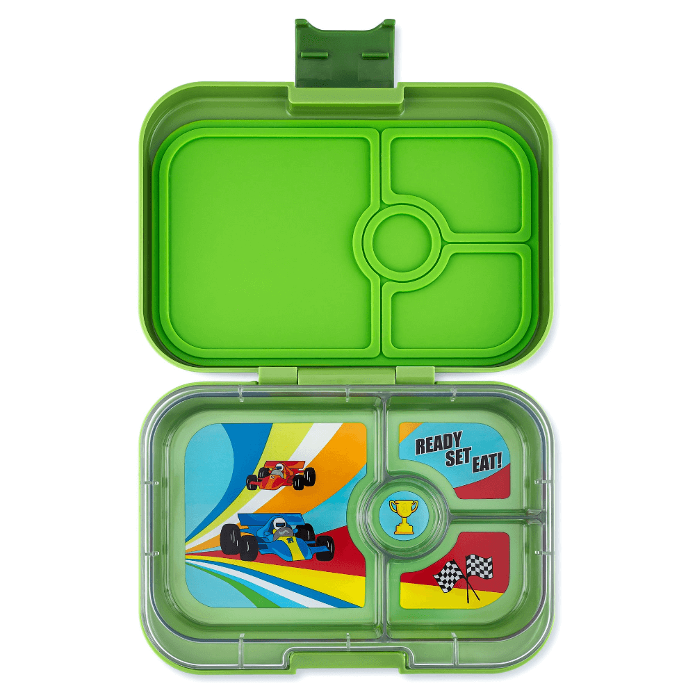 Yumbox Matcha Green Panino - Race Cars Tray