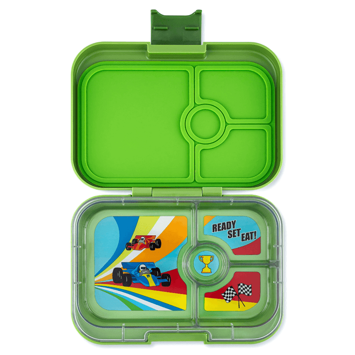 Yumbox Matcha Green Panino - Race Cars Tray