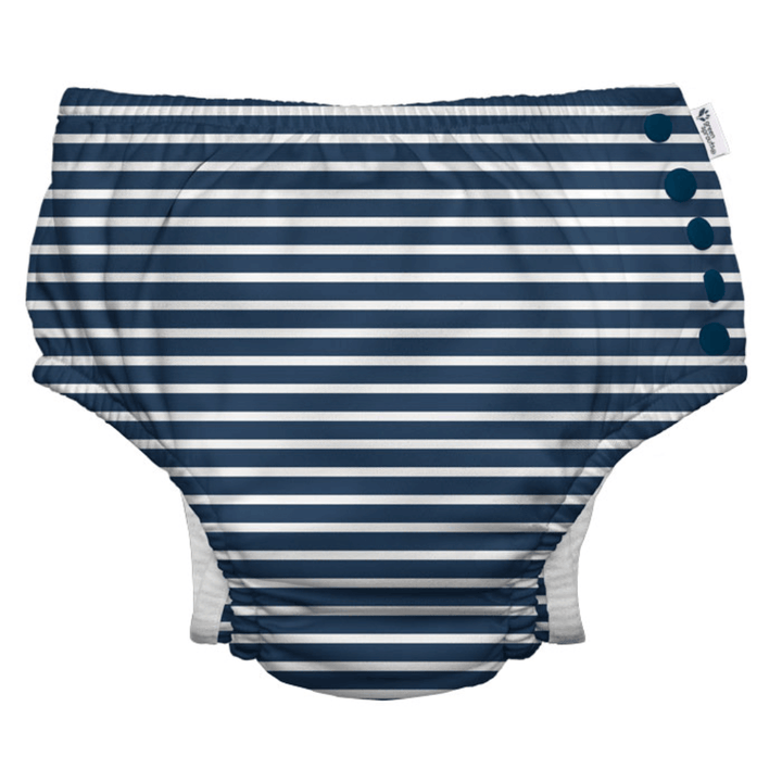 Green Sprouts Reusable Stripe Swim Diaper with Snaps - Navy Pinstripe (3 months - 3 years)