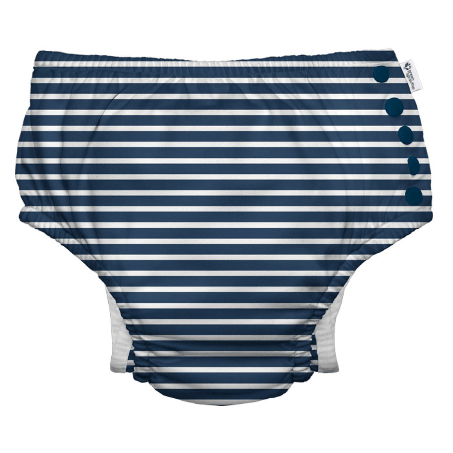 Green Sprouts Reusable Stripe Swim Diaper with Snaps - Navy Pinstripe (3 months - 3 years)
