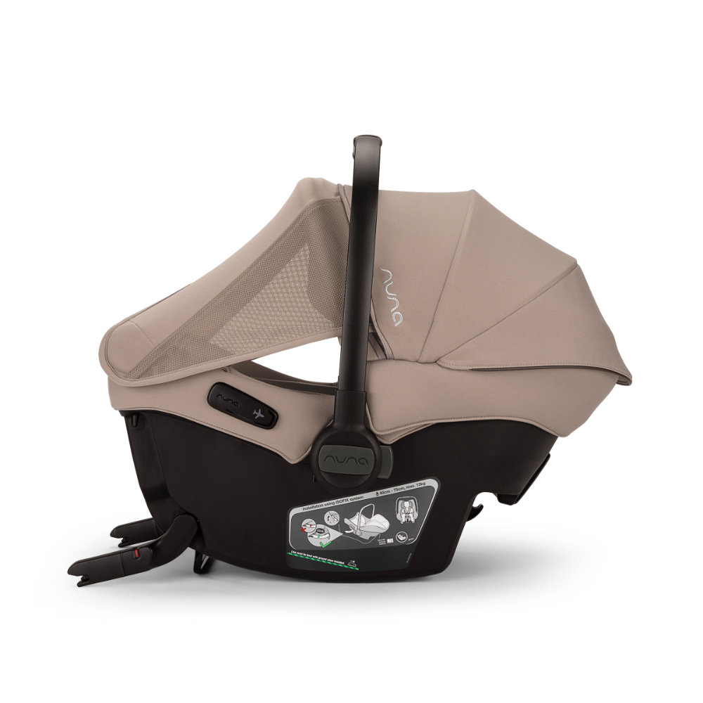 Nuna TRVL LX Cabin Friendly Baby Stroller & Pipa Urbn Car Seat Travel System - Stroller Features (One Hand Fold, Upto 22 Kg)-Car Seat Features (Baseless ISOFIX, Side Impact Protection, Upto 13 Kg)-Cedar