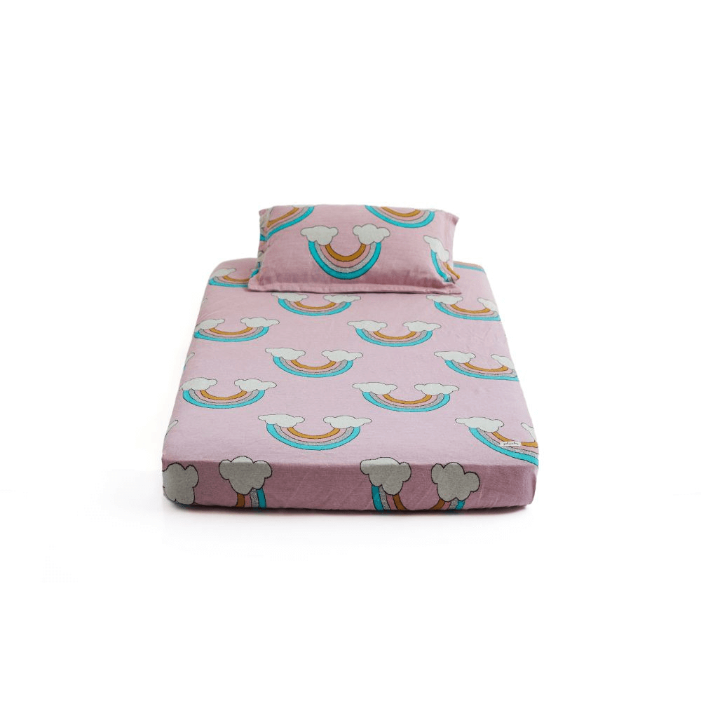 Pluchi Cotton Knitted Cot Sheet & Pillow Set For Babies
