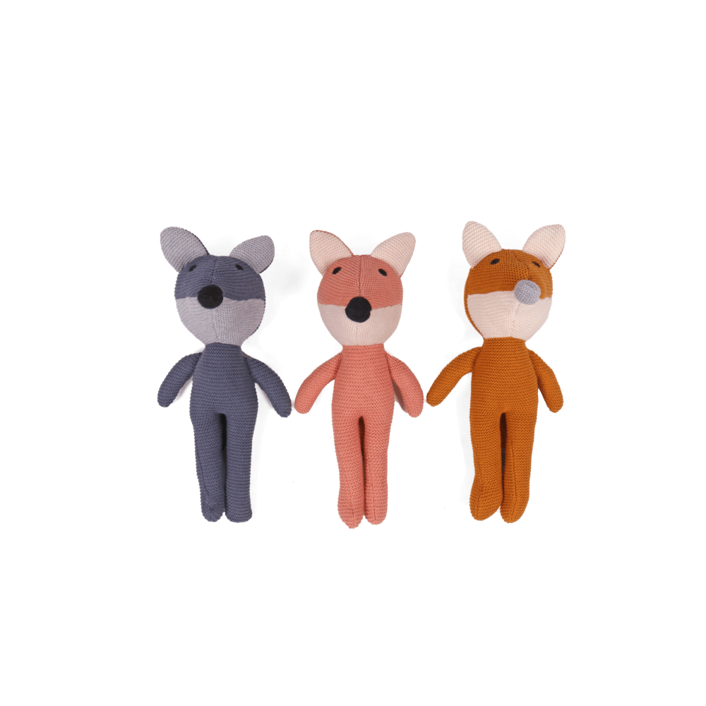 Pluchi Jolly Fox 100% Cotton Knitted Soft Toy