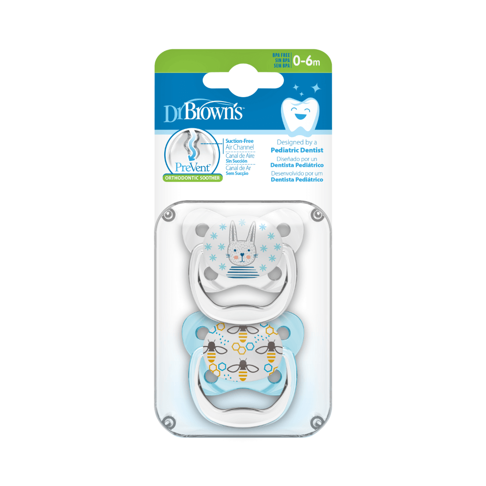 Dr. Brown's Prevent Glow in the Dark Butterfly Shield Soother Stage 1 -Pack of 2