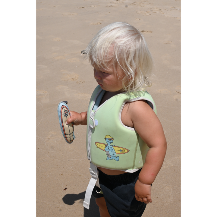 SUNNYLiFE Kids Swim Vest Shred Turtle Aqua