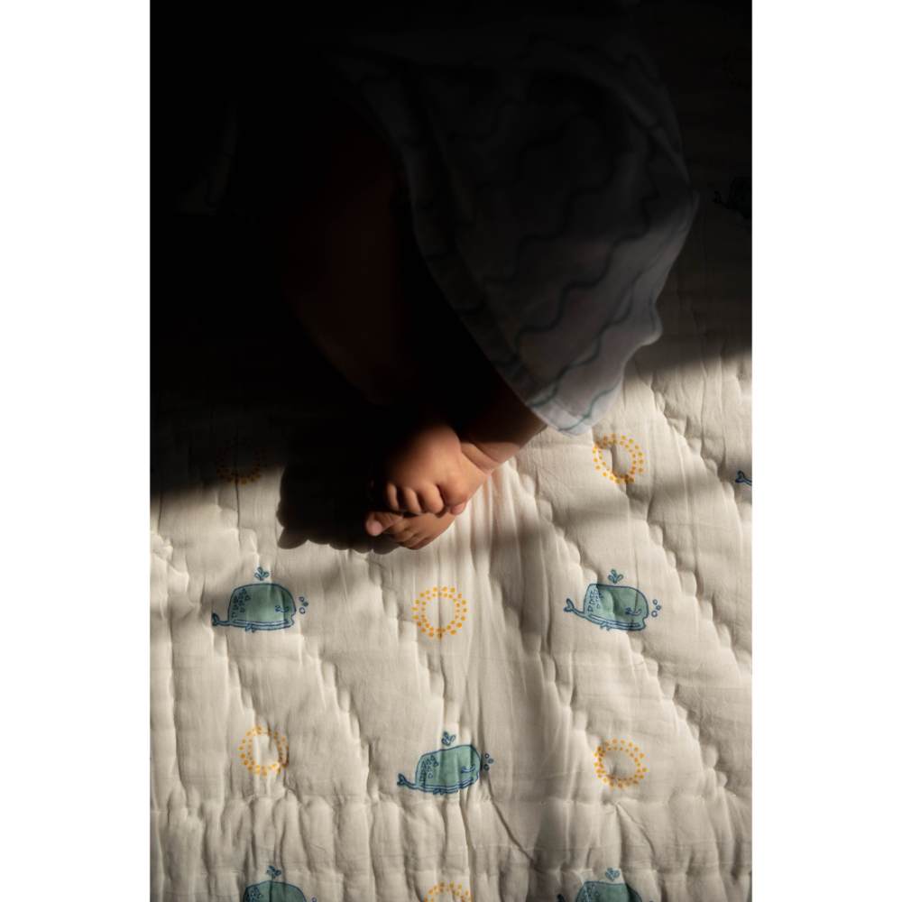 Raamae Block Printed Baby Quilt