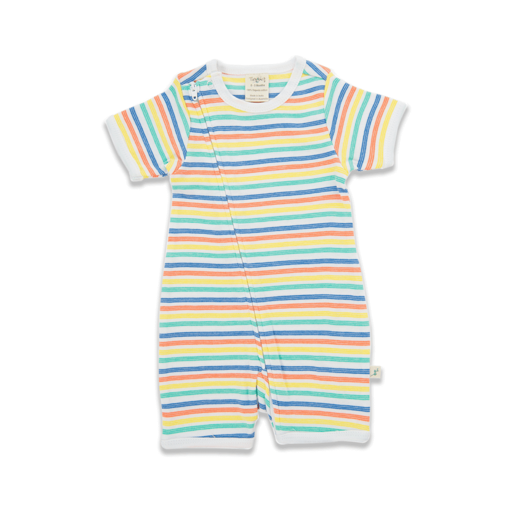 Tiny Twig Zipsuit S/S Rainbow Stripes