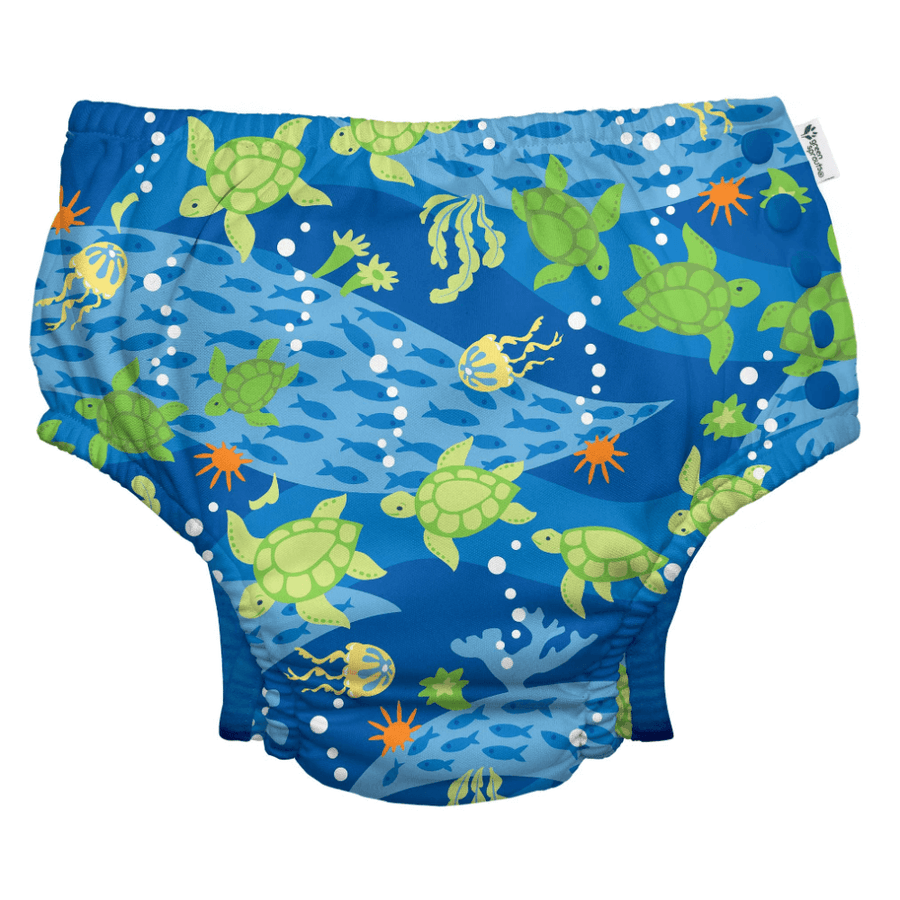 Green Sprouts Reusable Turtle Printed Swim Diaper with Snaps (1-2 years)