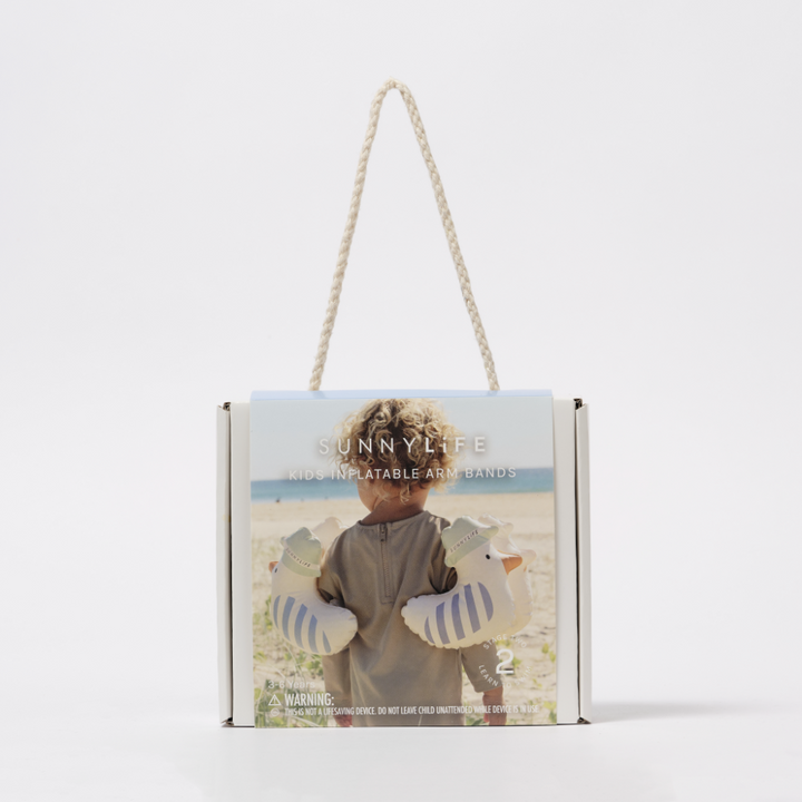 SUNNYLiFE Kids Inflatable Arm Bands Sid the Seagull Blue Stripe
