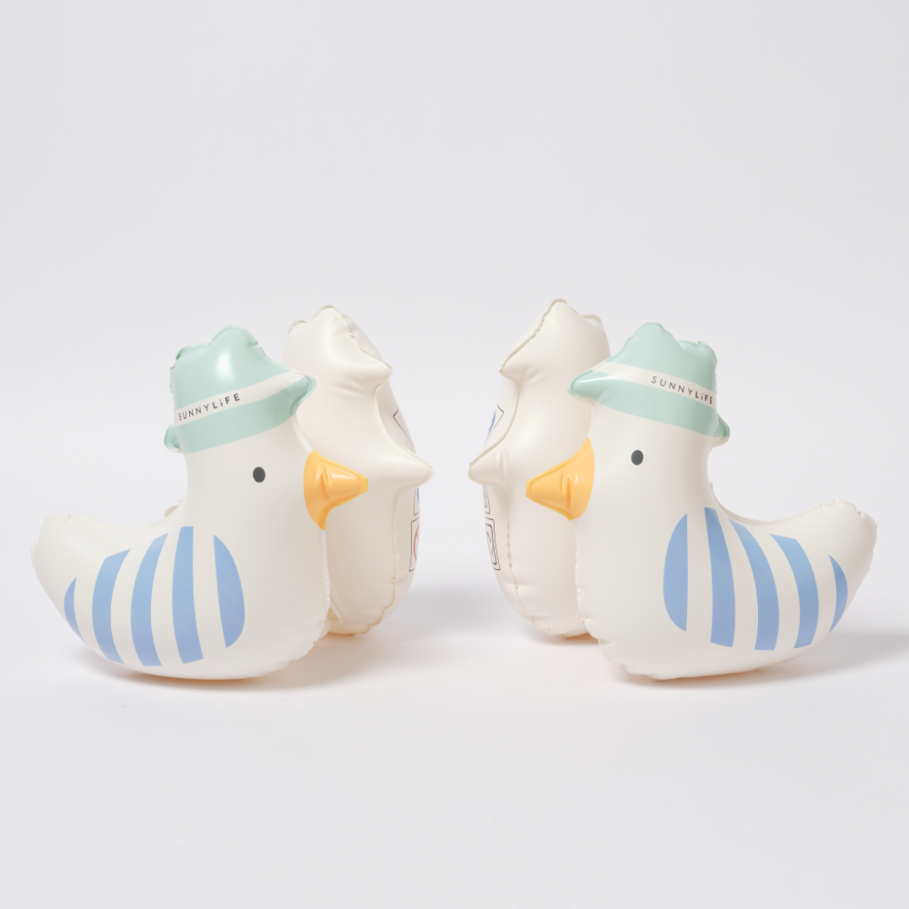 SUNNYLiFE Kids Inflatable Arm Bands Sid the Seagull Blue Stripe