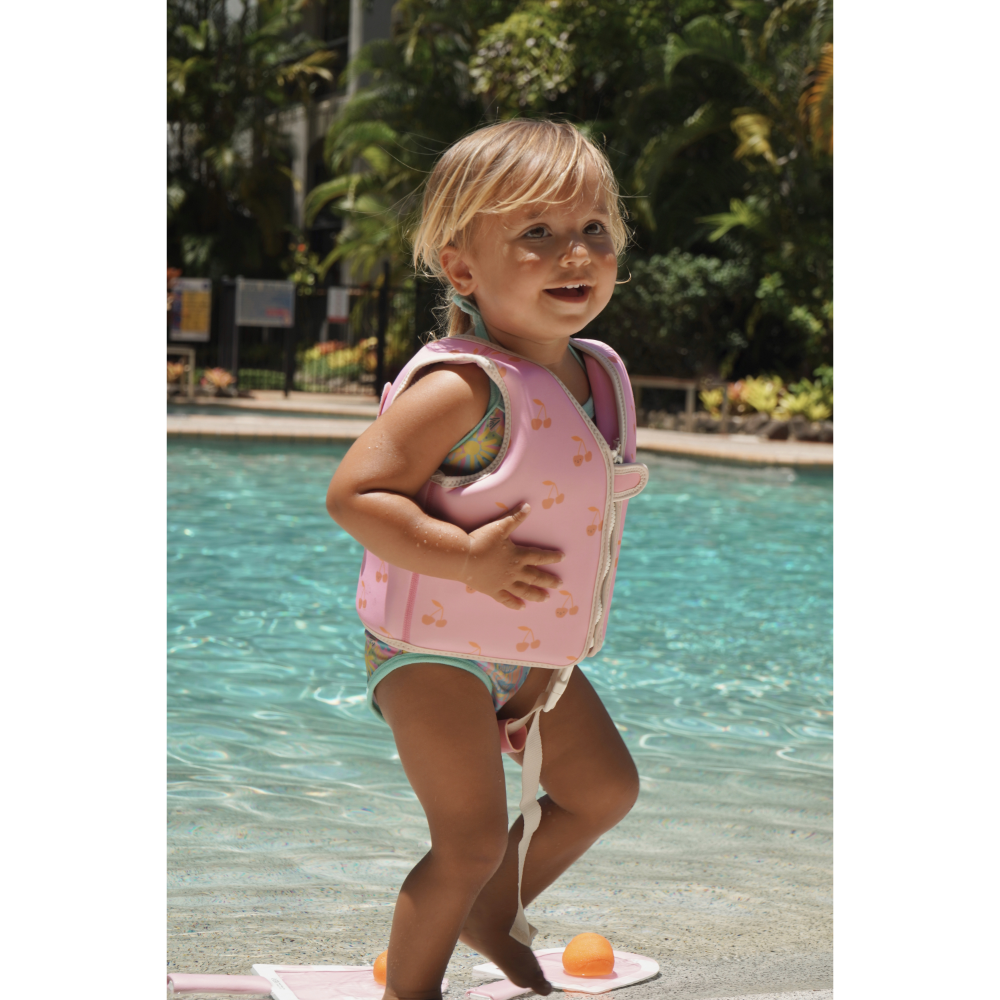 SUNNYLiFE Kids Swim Vest Cotton Candy Cherry