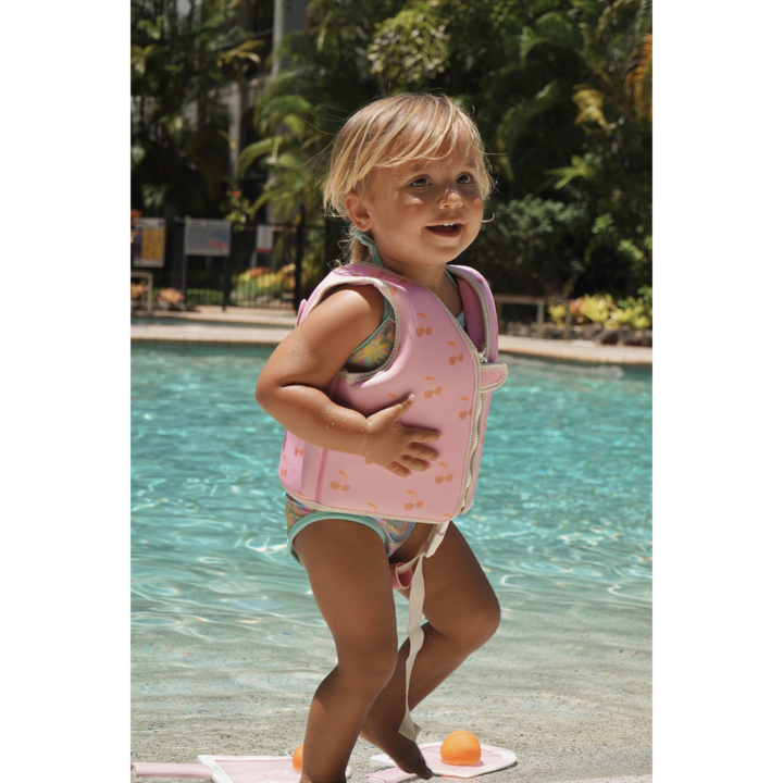 SUNNYLiFE Kids Swim Vest Cotton Candy Cherry