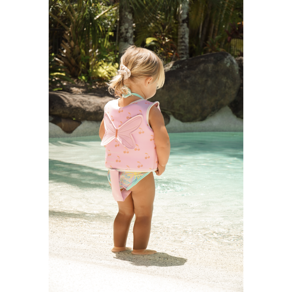 SUNNYLiFE Kids Swim Vest Cotton Candy Cherry