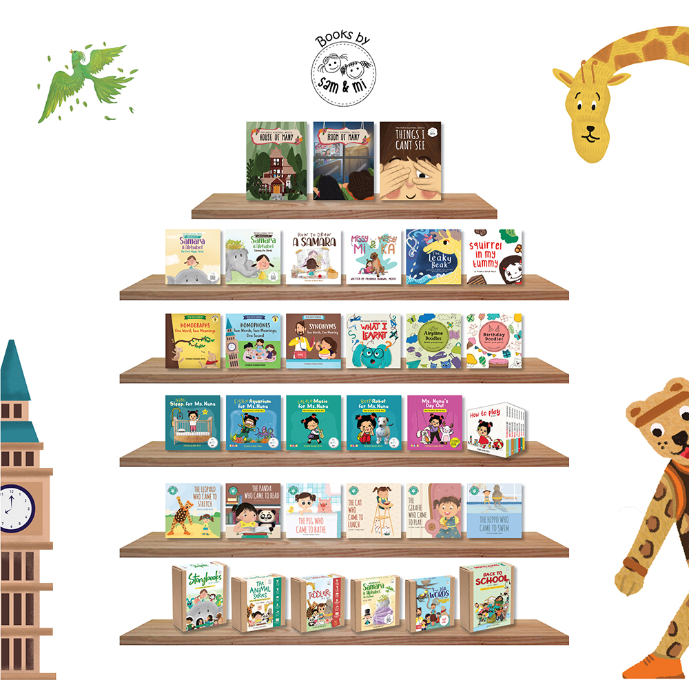 Sam and Mi Animal Series Set of 6 Board Books for Kids, 0 - 3 yrs
