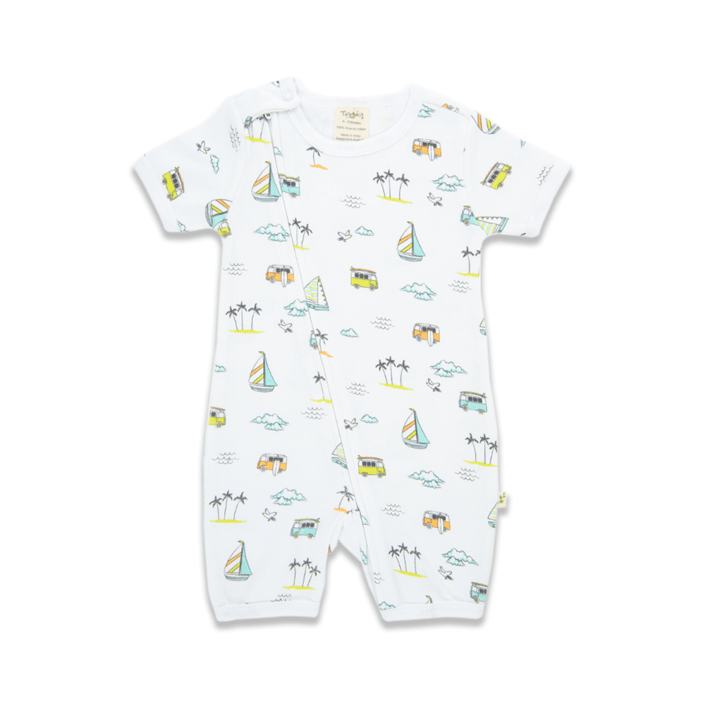 Tiny Twig Zipsuit S/S Sail Boat