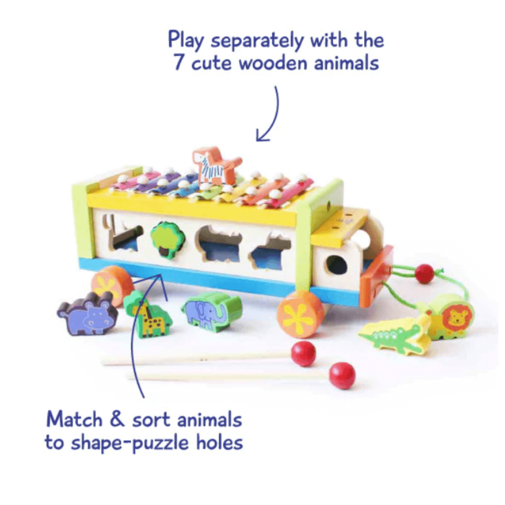 Musical Animal Wooden Toy Truck