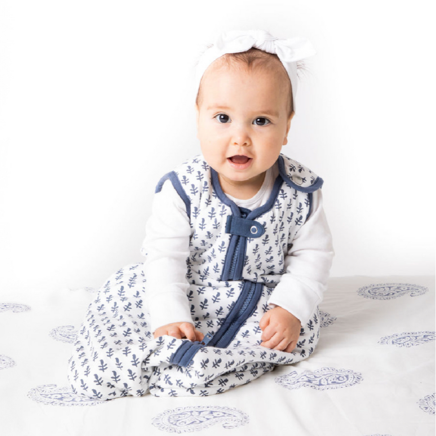 Malabar Baby 100% Organic Cotton Lightweight Wearable Baby Sleeping Sack, Super Soft Quilted Wrapper Blanket Bag, Reversible, Breathable, Hypoallergenic Fabrics - Fort (0-4 Years)