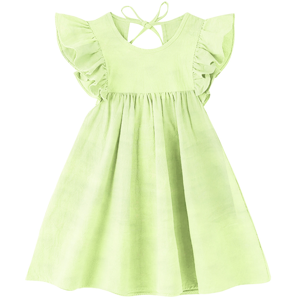 The Baby Atelier Lime Green Organic Sleeves Dress