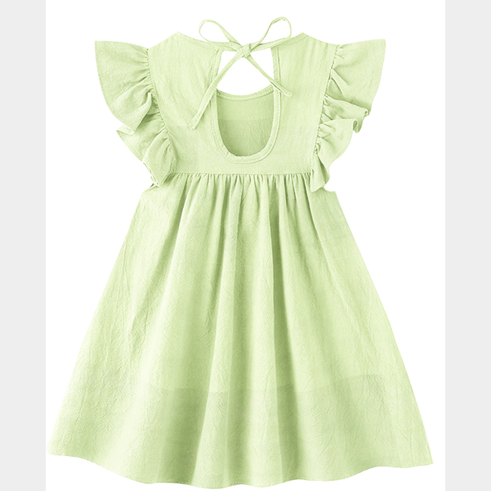 The Baby Atelier Lime Green Organic Sleeves Dress