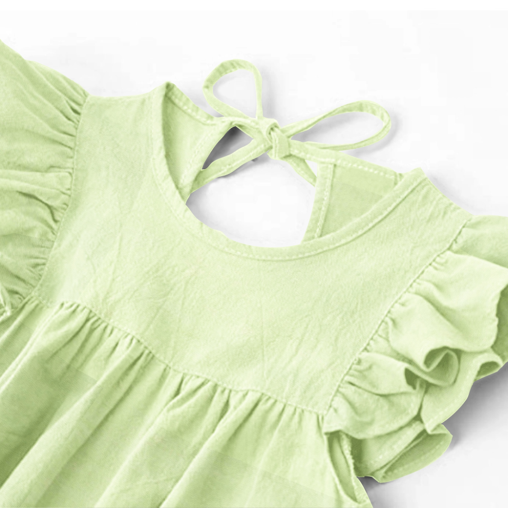 The Baby Atelier Lime Green Organic Sleeves Dress