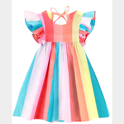The Baby Atelier Rainbow Organic Sleeves Dress