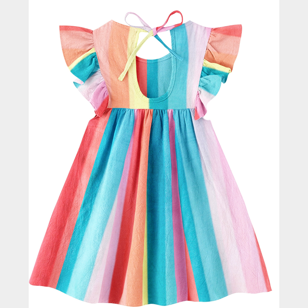 The Baby Atelier Rainbow Organic Sleeves Dress