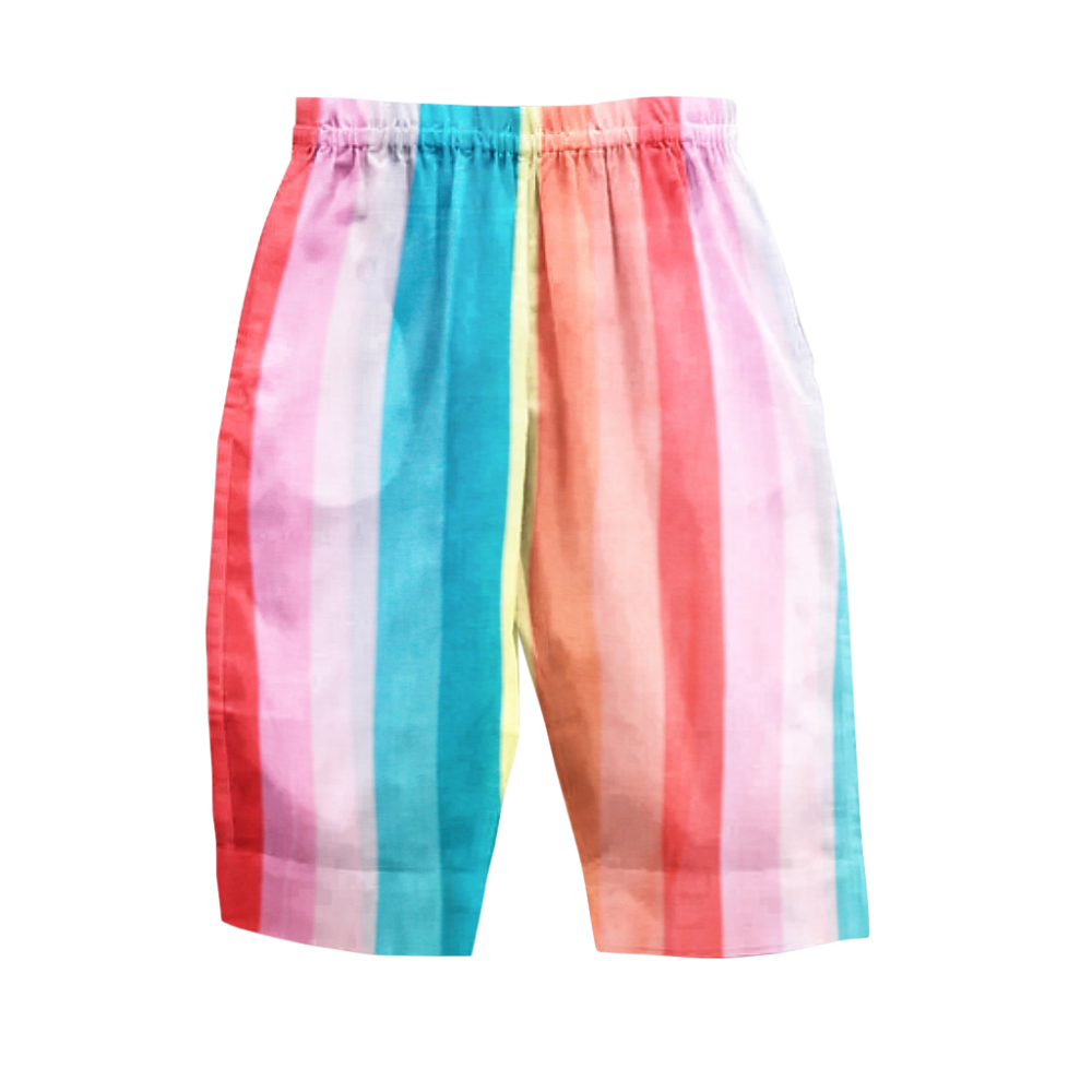 The Baby Atelier Full Sleeved Collared Pajama Set Rainbow