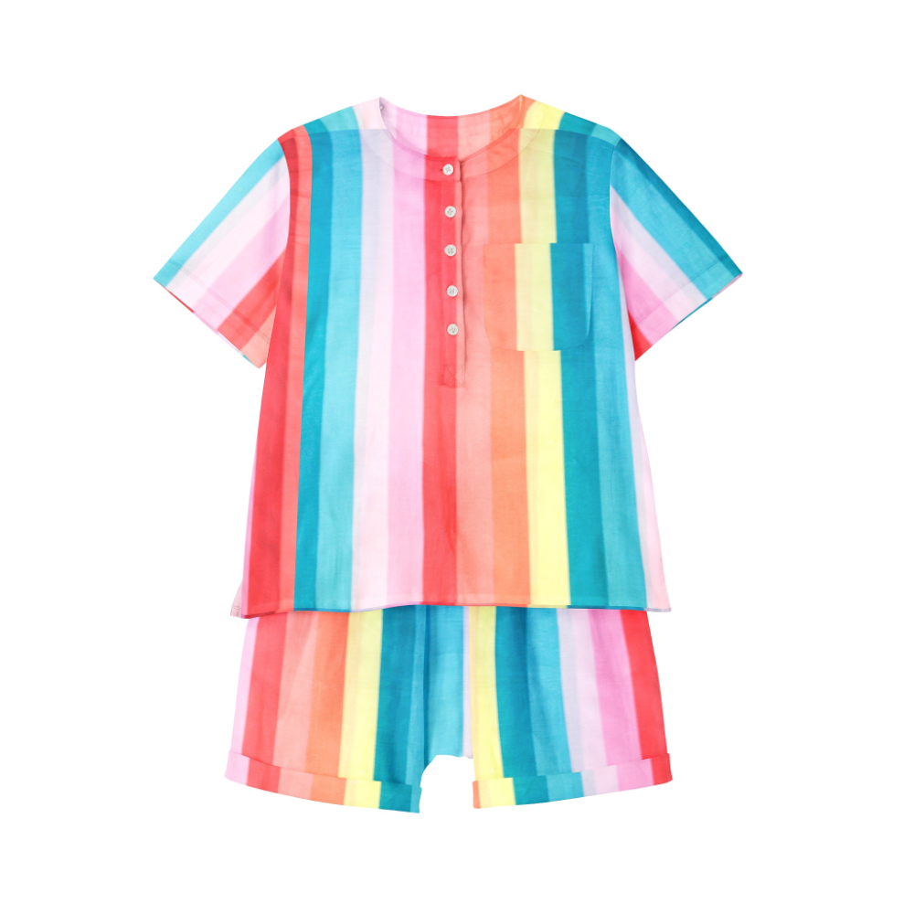 The Baby Atelier Pajama Shorts Set Rainbow