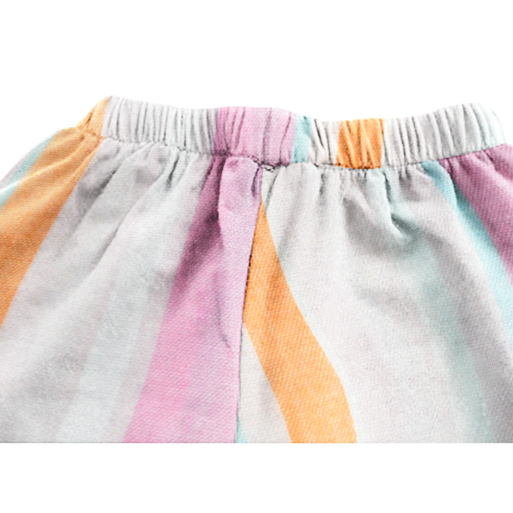 The Baby Atelier Pajama Short Set Pink & Orange Stripe