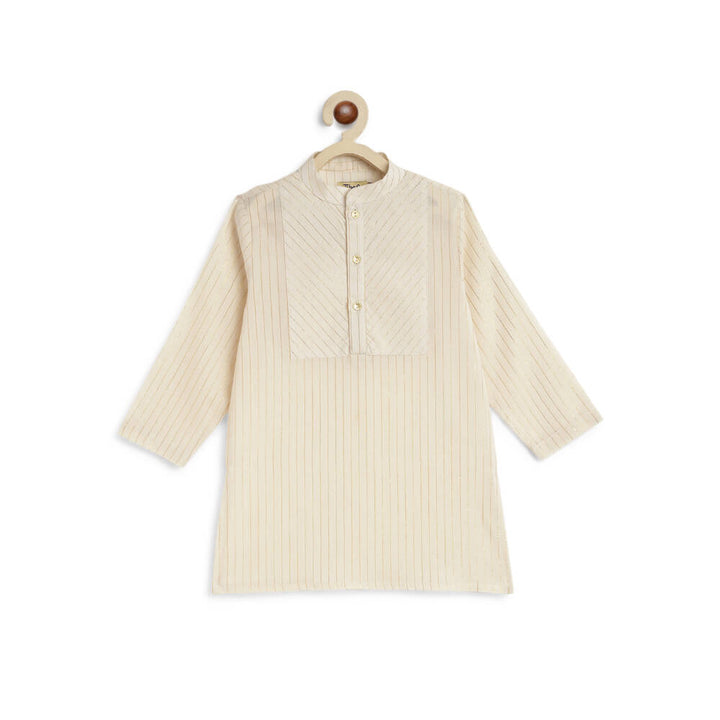Tiber Taber Boy White and Gold Dhoti Kurta Set