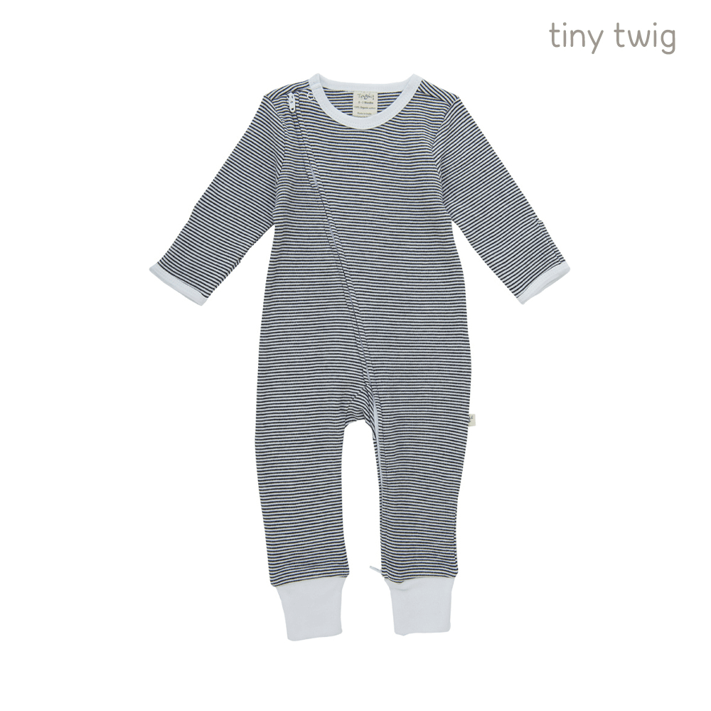 Tiny Twig Zipsuit L/S Graphite Stripes New Born