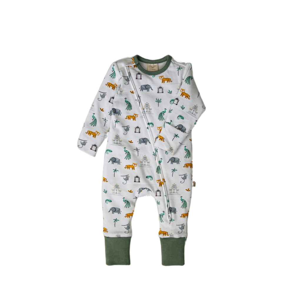 The Tiny Twig Zipsuit Long Sleeve - Perfect Paradise Print