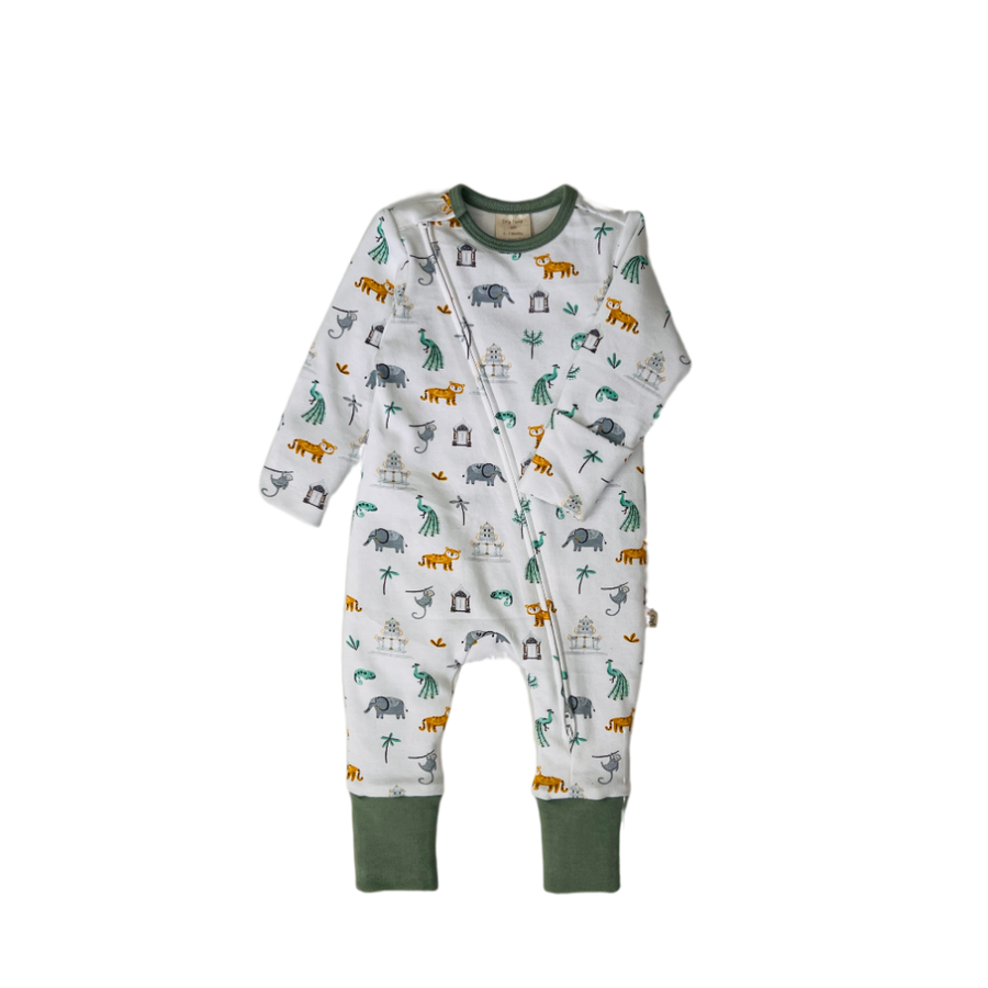 The Tiny Twig Zipsuit Long Sleeve - Perfect Paradise Print