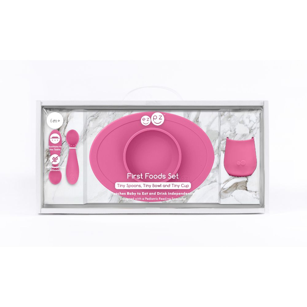 ezpz First Foods Set (Suction bowl, Training Cup & Spoon Set) for Babies/Infants