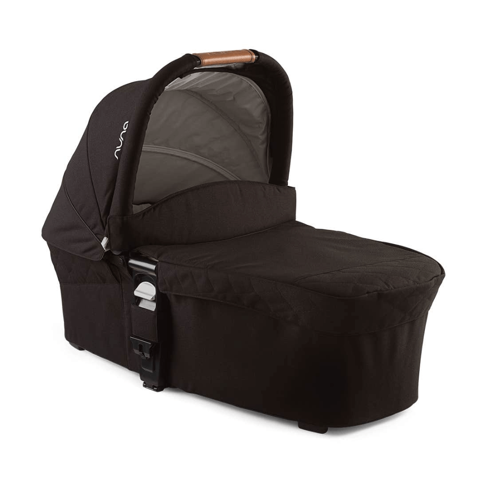 Nuna Mixx Carry Cot-Protective UPF 50+ Canopy-Compact Flat Fold-Non Slip Feet-For 0M+ (Upto 9 Kg) - Caviar