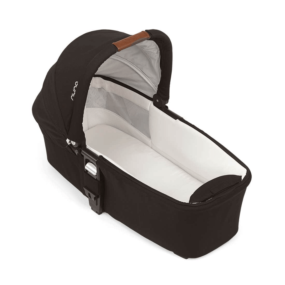 Nuna Mixx Carry Cot-Protective UPF 50+ Canopy-Compact Flat Fold-Non Slip Feet-For 0M+ (Upto 9 Kg) - Caviar
