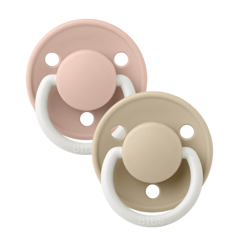 BIBS De Lux Glow Silicone Round Pacifier, Onesize (Pack of 2)