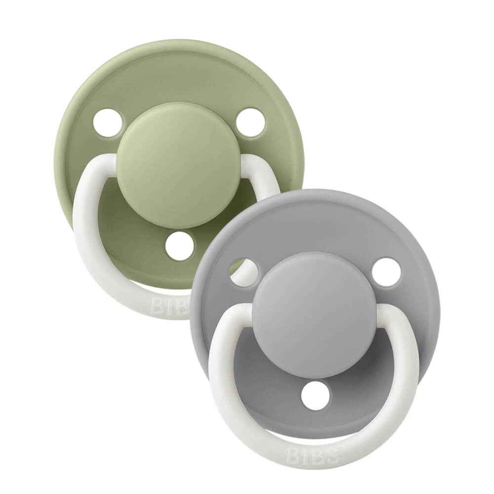 BIBS De Lux Glow Silicone Round Pacifier, Onesize (Pack of 2)
