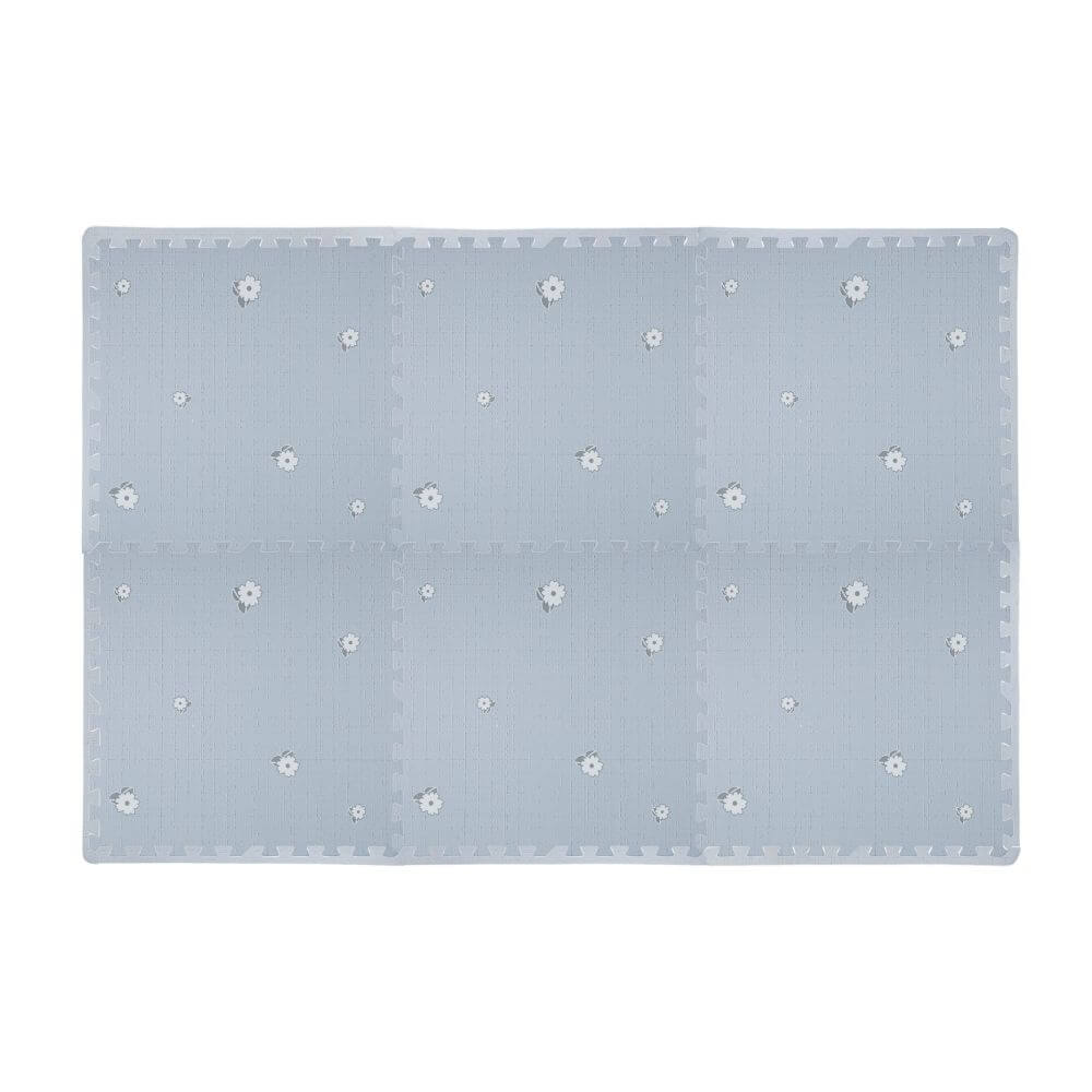 Kind&Me Interlocking Playmat Bloom Print Grey