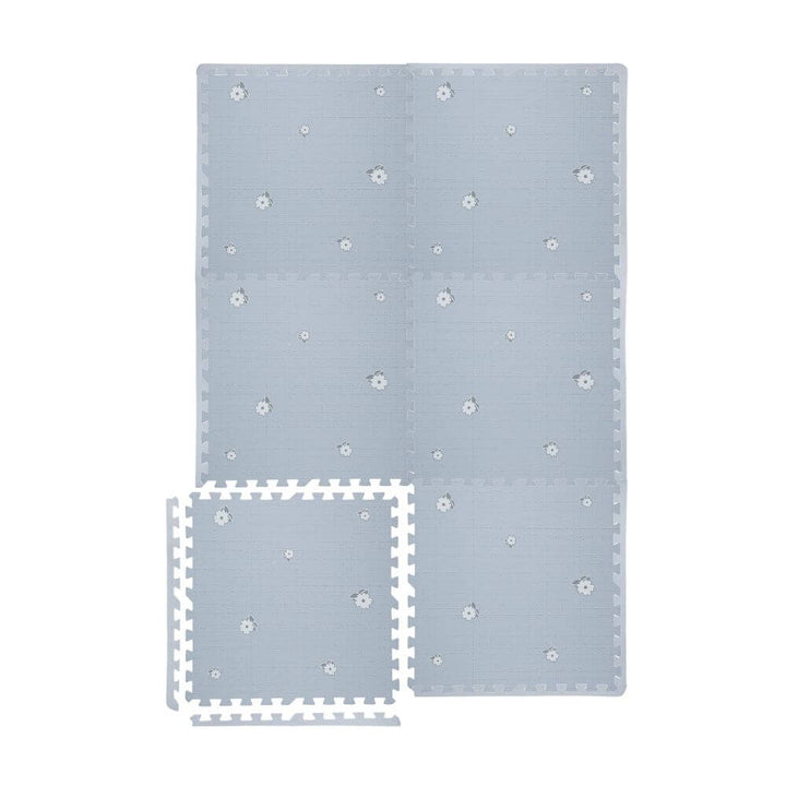 Kind&Me Interlocking Playmat Bloom Print Grey