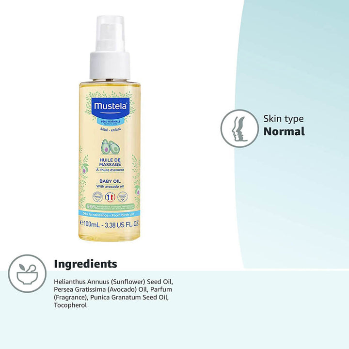 Mustela Baby Massage Oil With Avocado - 100ml