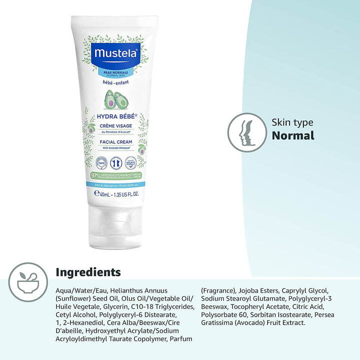 Mustela Hydra Bebe Facial Cream Normal Skin - 40ml