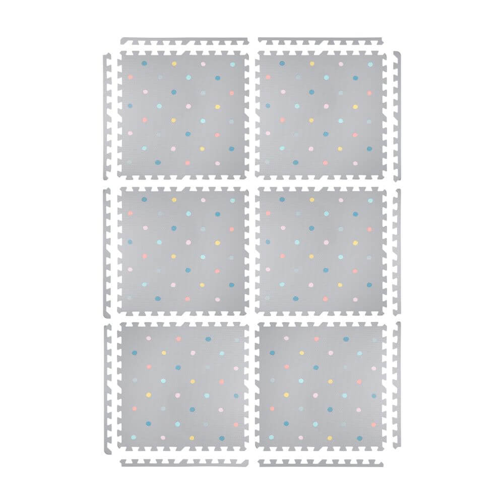 Kind&Me Interlocking Playmat Polka Dot Grey