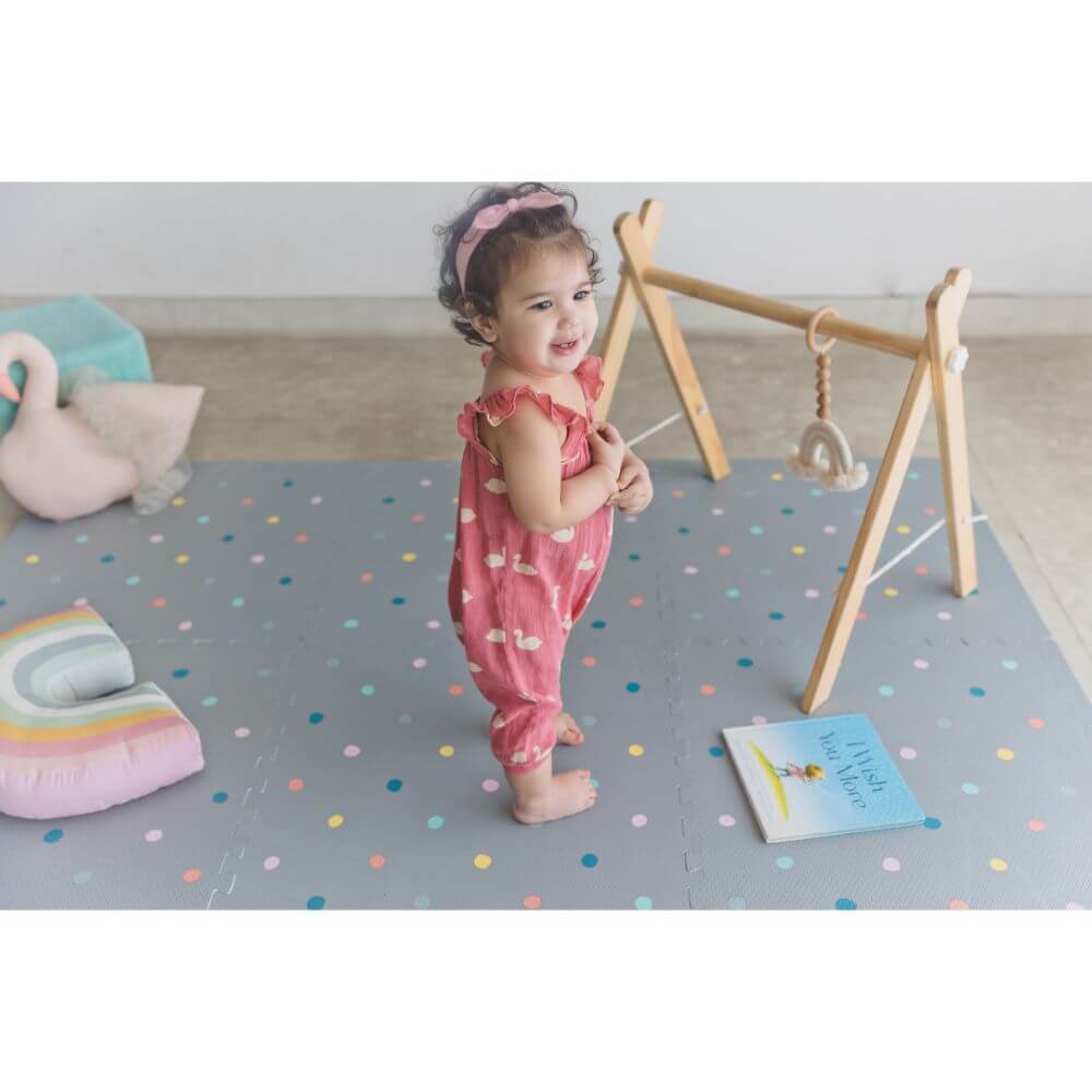 Kind&Me Interlocking Playmat Polka Dot Grey