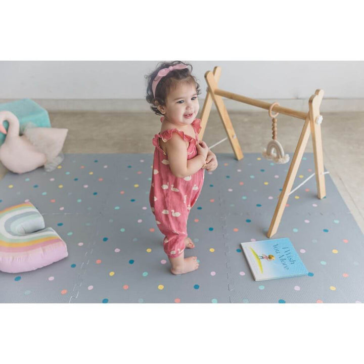 Kind&Me Interlocking Playmat Polka Dot Grey