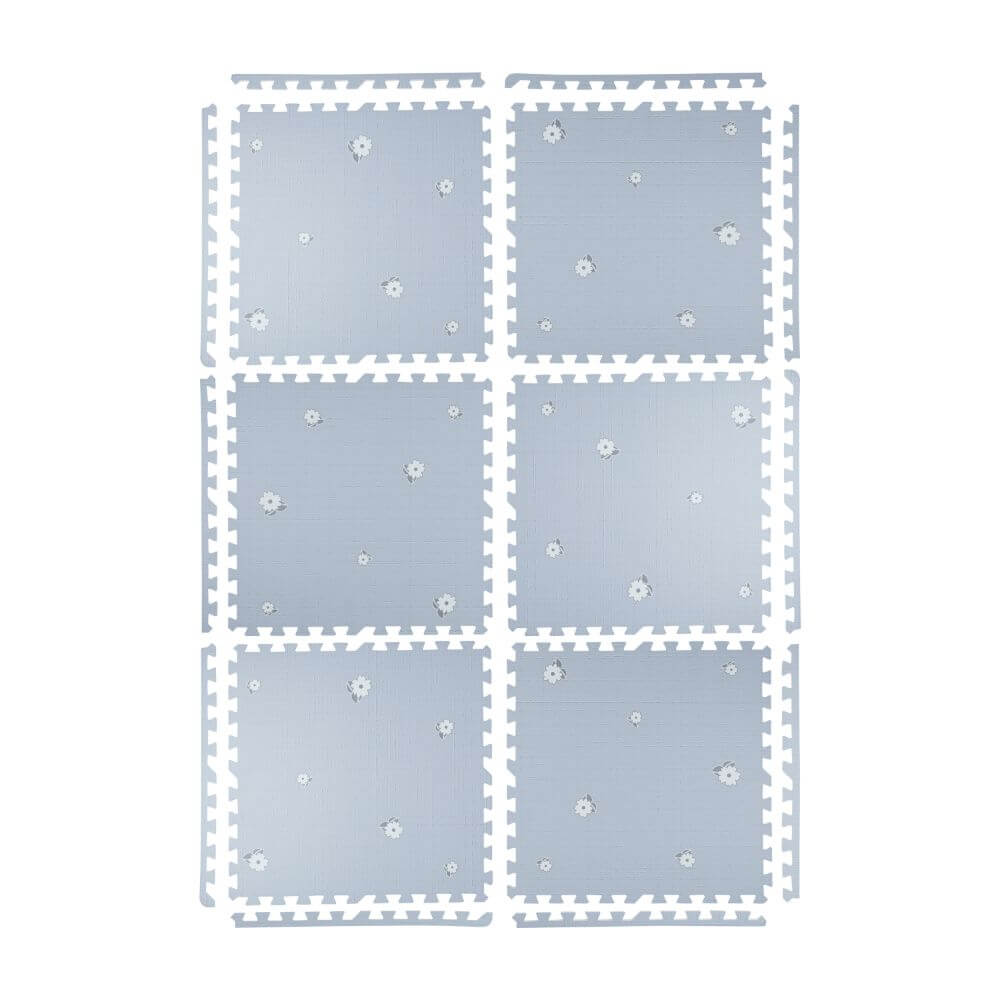 Kind&Me Interlocking Playmat Bloom Print Grey