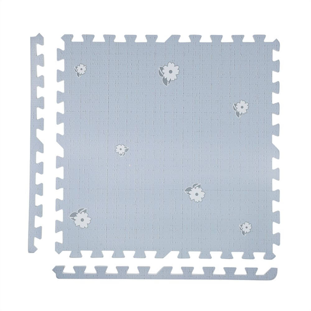 Kind&Me Interlocking Playmat Bloom Print Grey