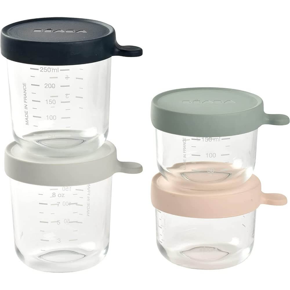 Beaba Glass Conservation Jars Set - 150ml*2/250ml*2