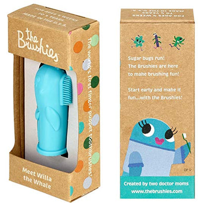 The Brushies, BPA Free Silicone Finger Toothbrush - Willa the Whale
