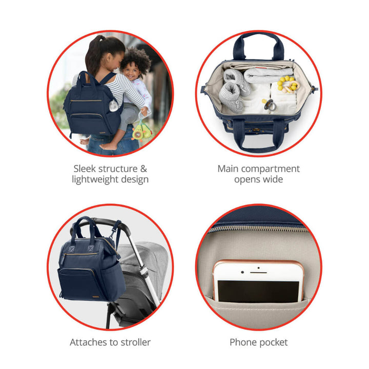 Skip Hop Mainframe Wide Open Diaper Backpack - Navy